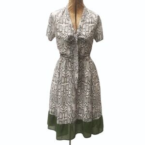 New Eshakti Snakeskin Fit & Flare Shirt Dress S 4